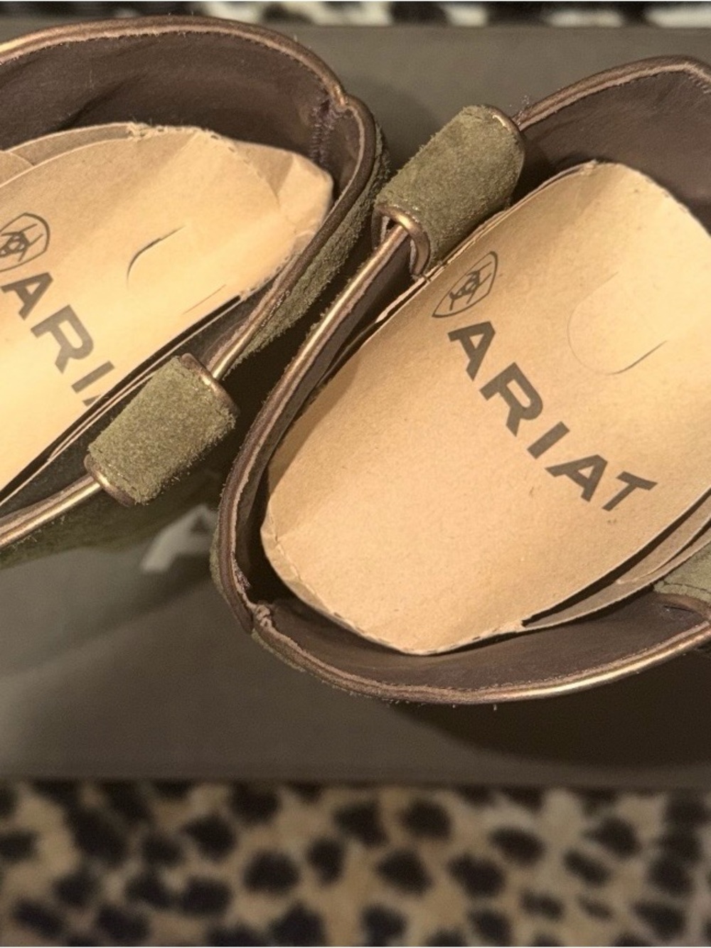 Ariat Olive Suede Western Cowboy Boots - Picture 3 of 3
